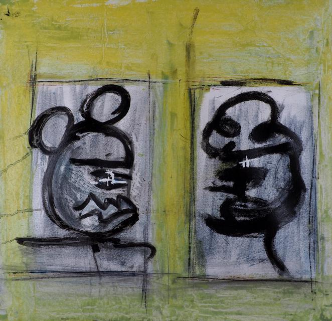 Die Unerträgliche Dualität Von Allem (Oder So) / The Unbearable Duality of Everything (Or So) - 2025 | 70x70cm | acrylic, oil, pastel, charcoal on canvas